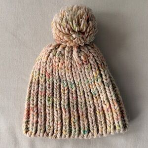 Madewell Chunky Pom-Pom Beanie in Confetti Multi